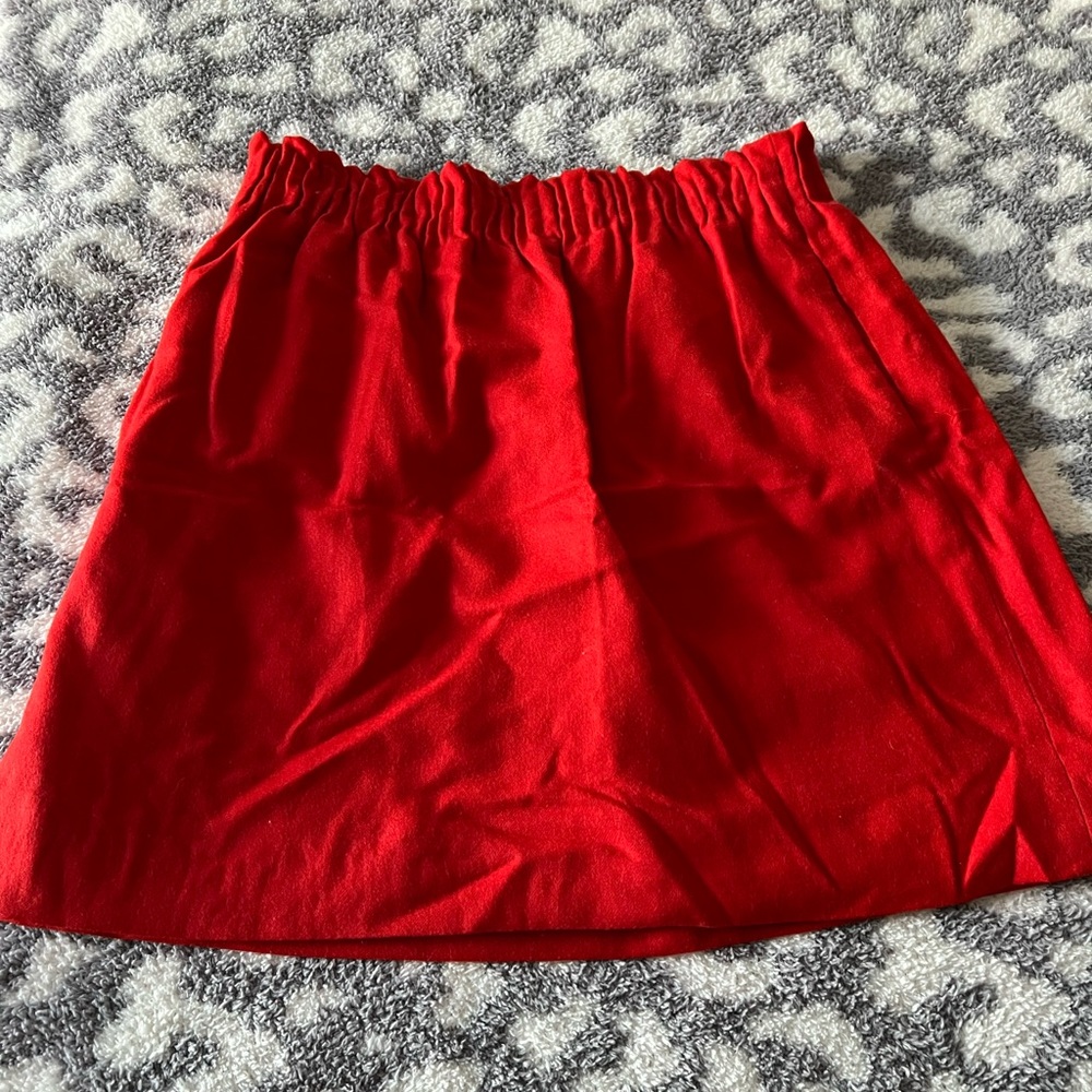 J Crew Red “Paper Bag” skirt